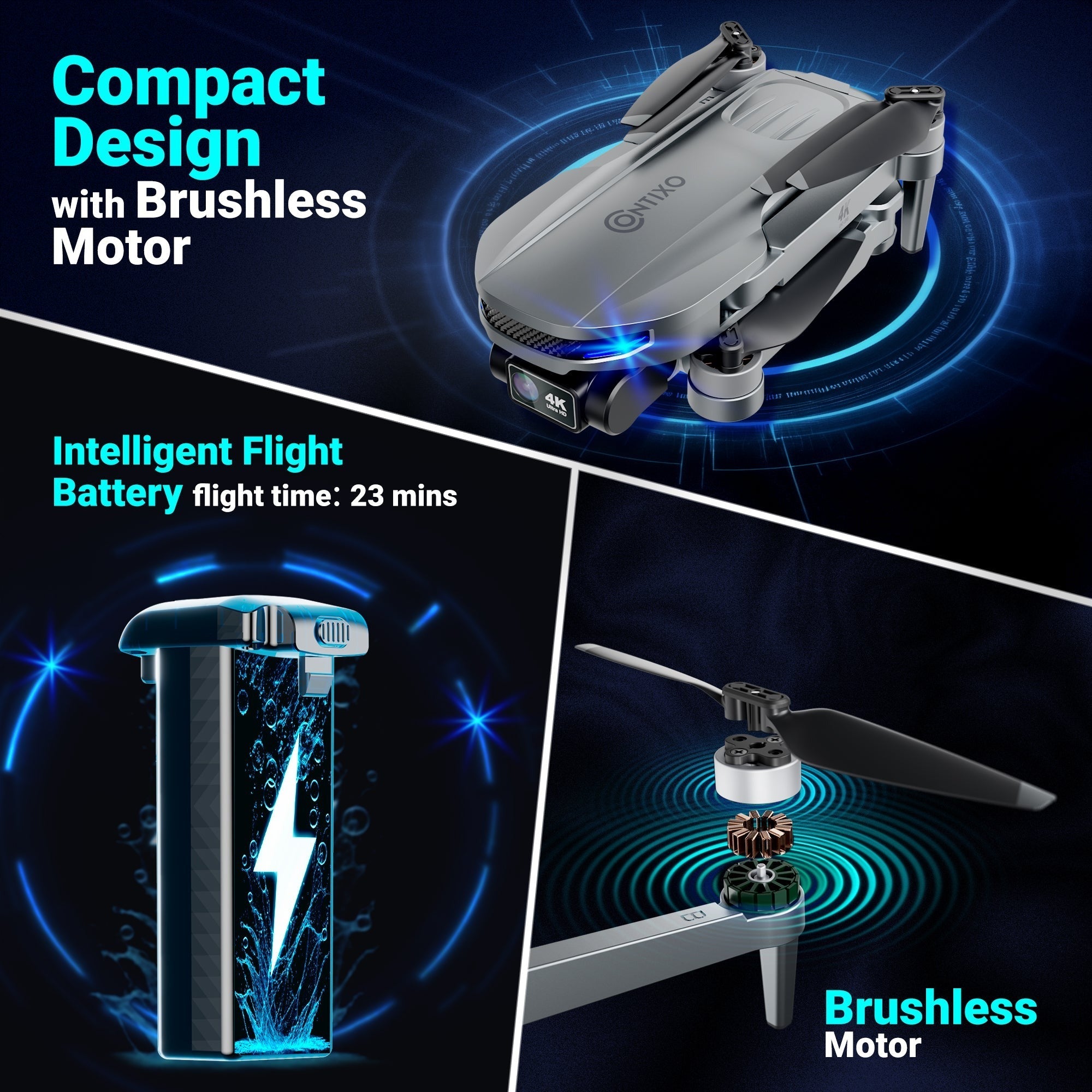 Contixo F28-Premium GPS 4K Gimbal Camera Drone With Carrying Case