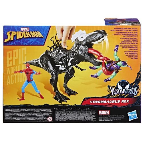 Marvel Epic Action Spiderman Venom Vs Venomsaurus Rex 16-inch Figure