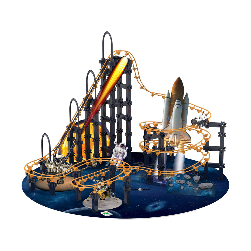 Techno Trax Galactic Adventure 300-Piece Motorized Roller Coaster Building Set