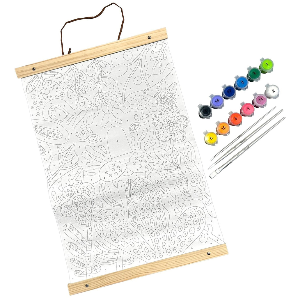 OOLY Paintology Canvas Paint-by-Number Kit - Tiger Eyes - DIY Art, Ages 8+