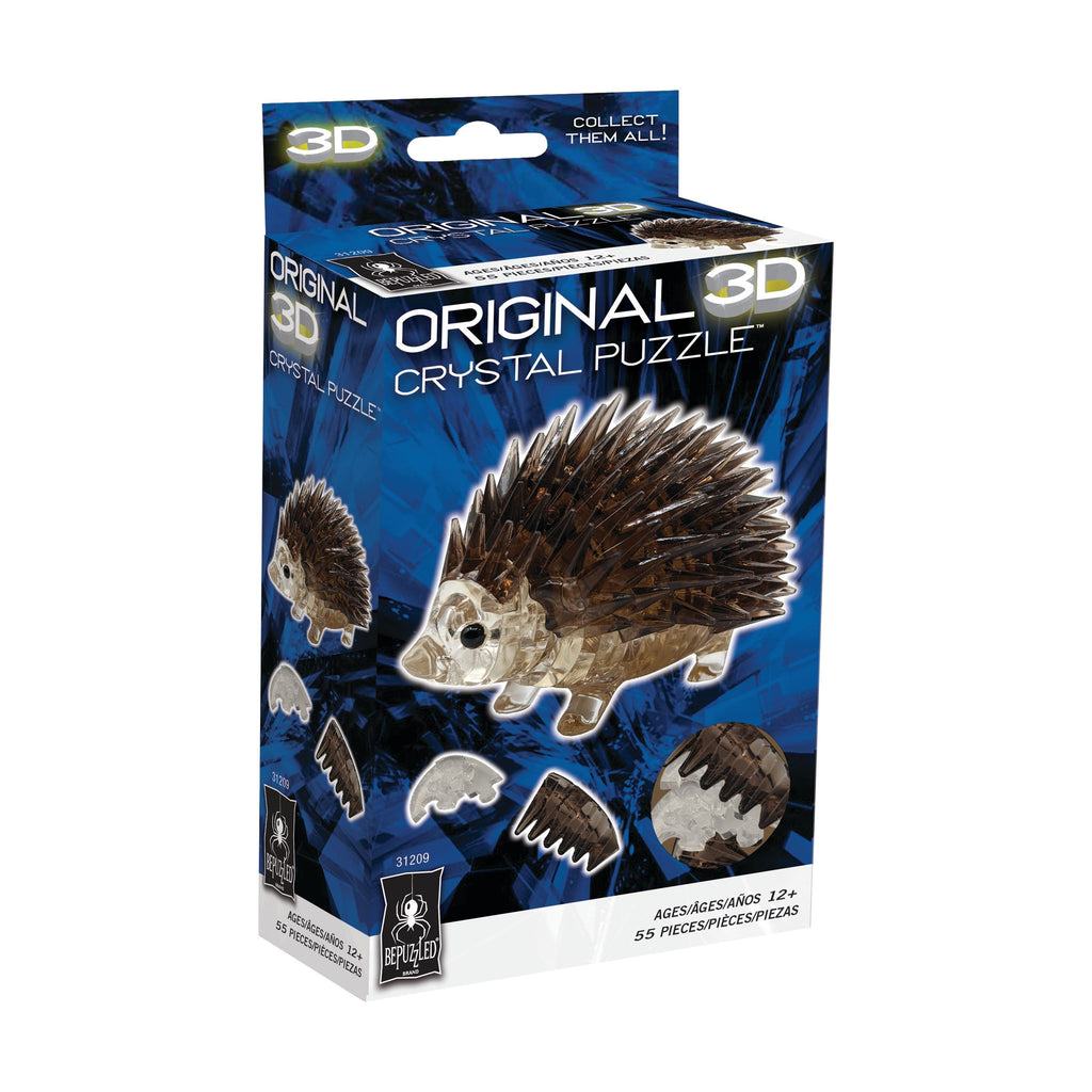 3D Crystal Puzzle - Adorable Hedgehog Design, 55 Pieces