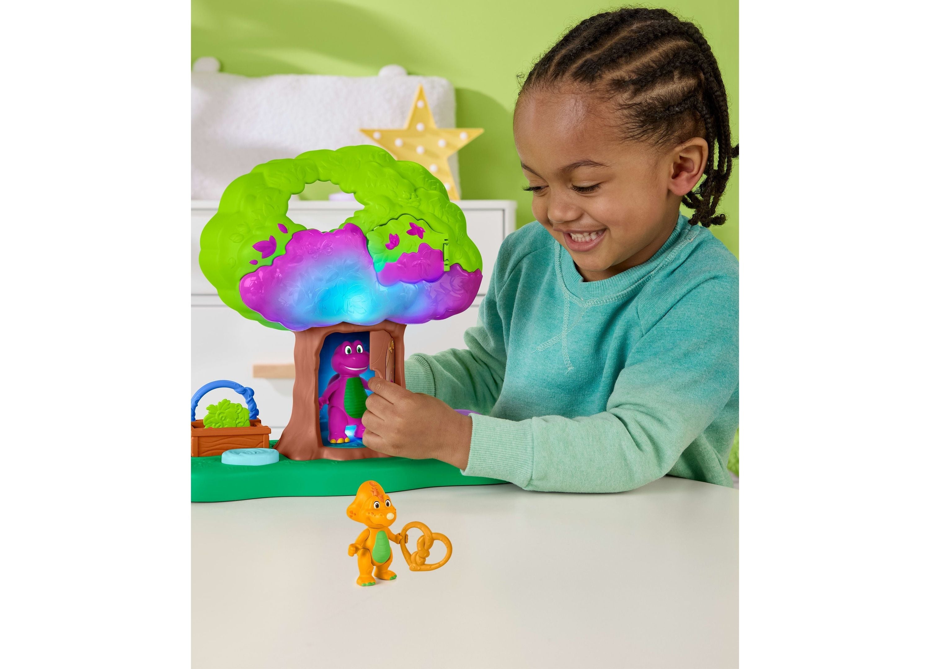 Fisher-Price Barney's World Lights & Sounds Treehouse Playset With Figures
