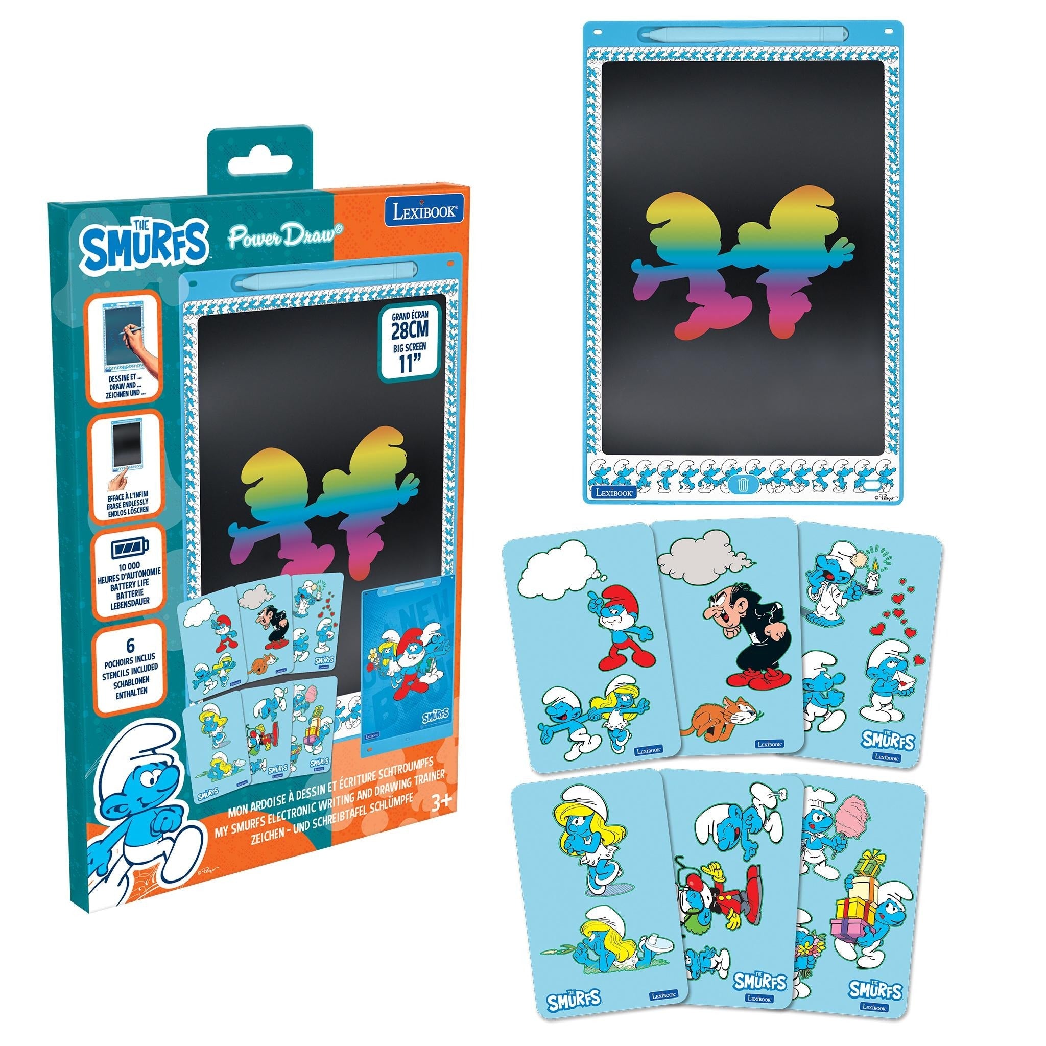Smurfs Magic Canvas 11'' Multicolor Learning Drawing Tablet - Turquoise