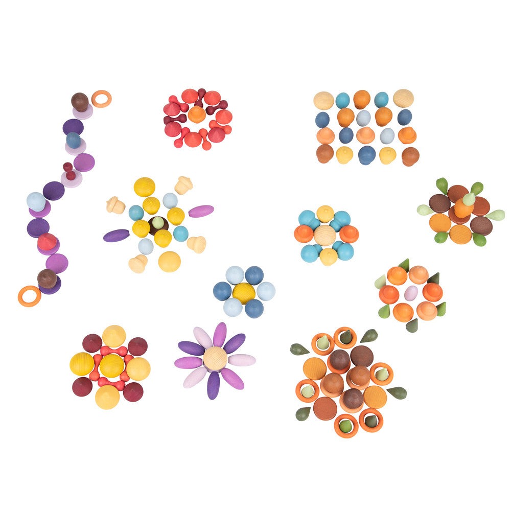 TickiT Wooden Treasures Starter Set - Colorful Beechwood Shapes