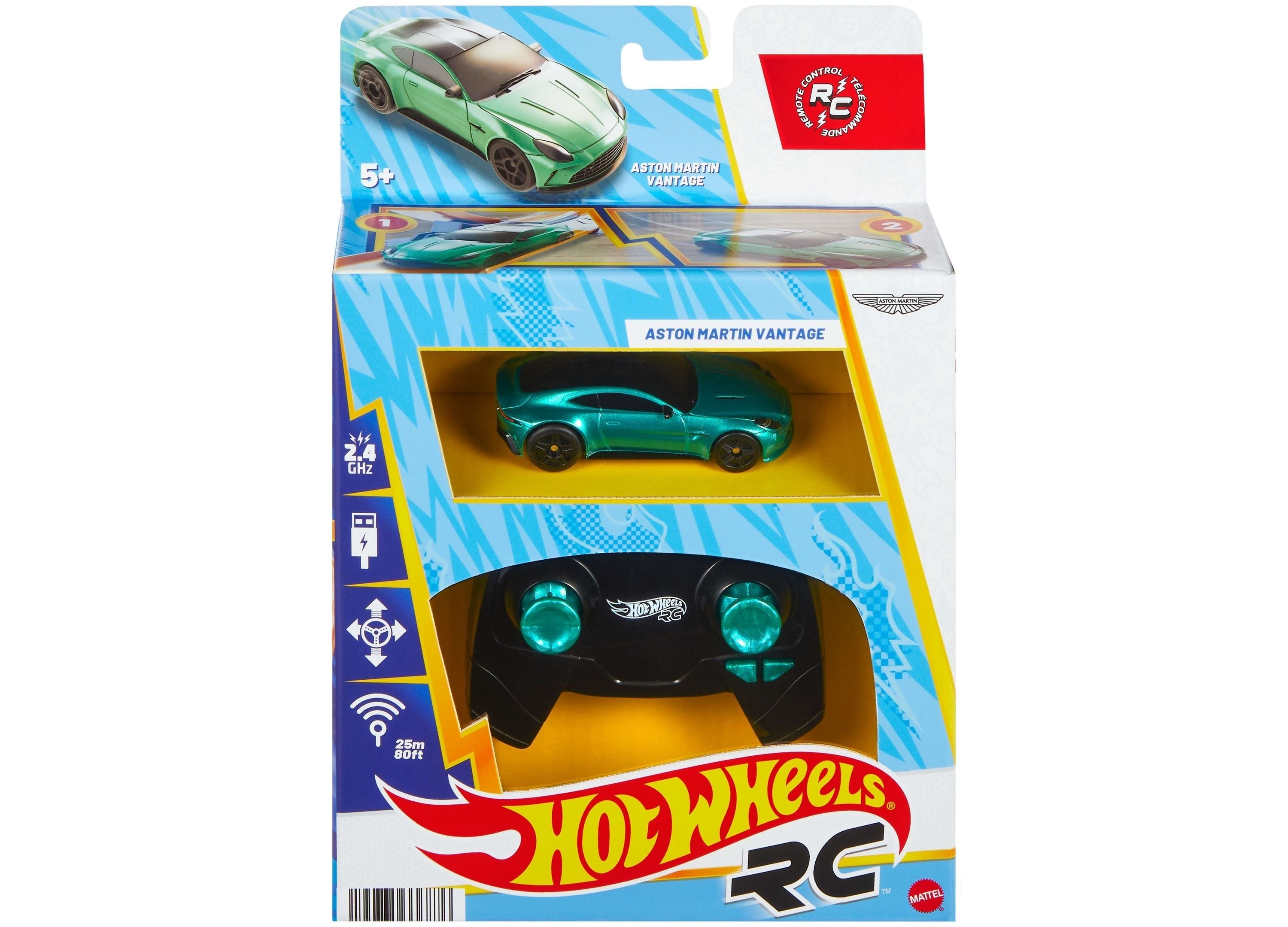 Hot Wheels Aston Martin Vantage 1:64 Scale RC Race Car With Booster Button