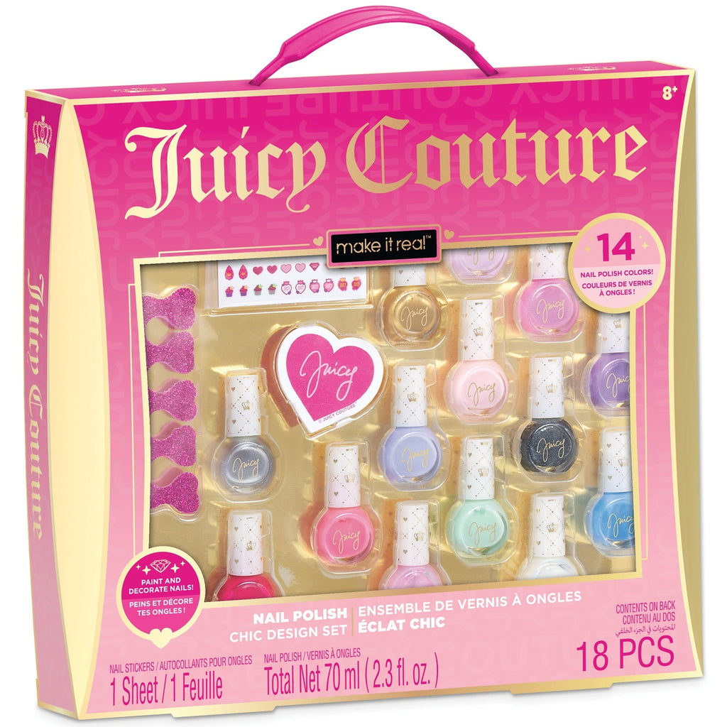 Juicy Couture Nail Polish Chic Design Set - 14 Polishes With Nail File And Toe Separators