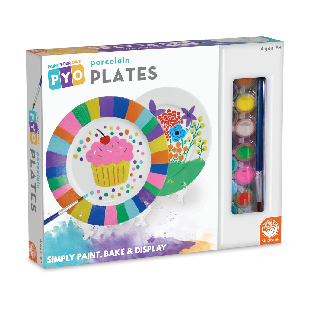 Paint Your Own Porcelain Plates Craft Kit With 12 Paints And Display Stands