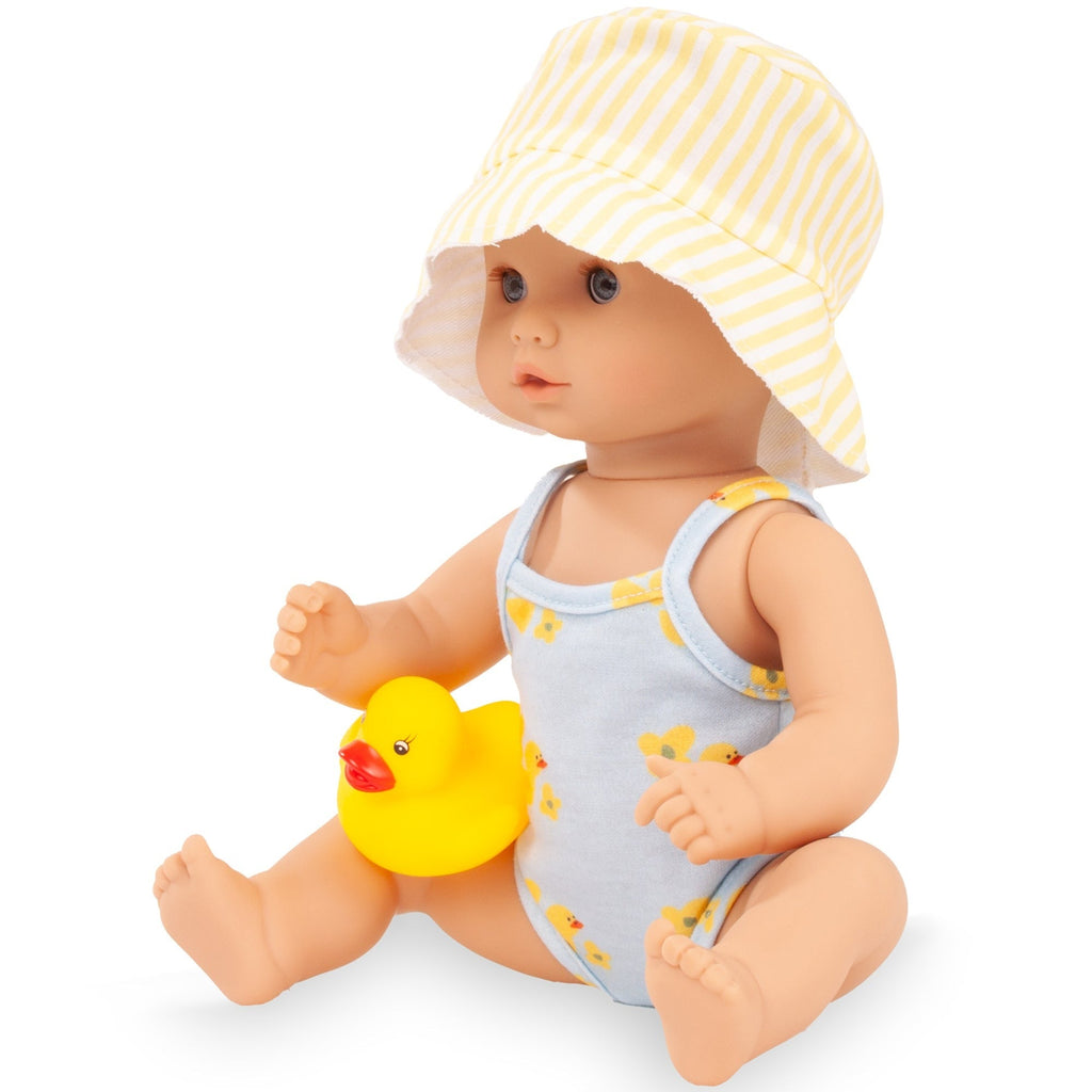 Gotz Sleepy Aquini 13-Inch Drink & Wet Baby Doll With Bathing Duck