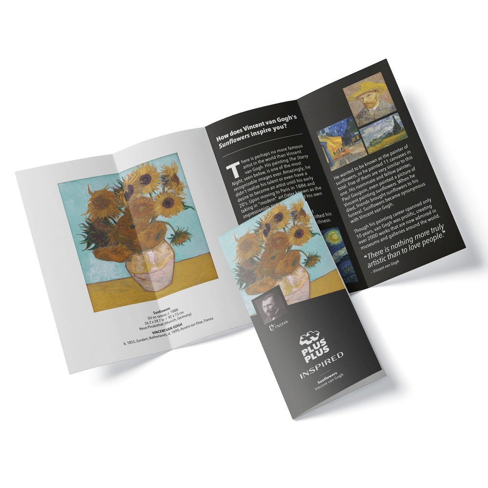 Plus-Plus Inspired Van Gogh Sunflowers Building Set - 350 Pieces