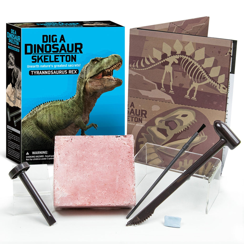 4M KidzLabs Dig A Dinosaur Skeleton T-Rex Excavation Kit With Display Stand
