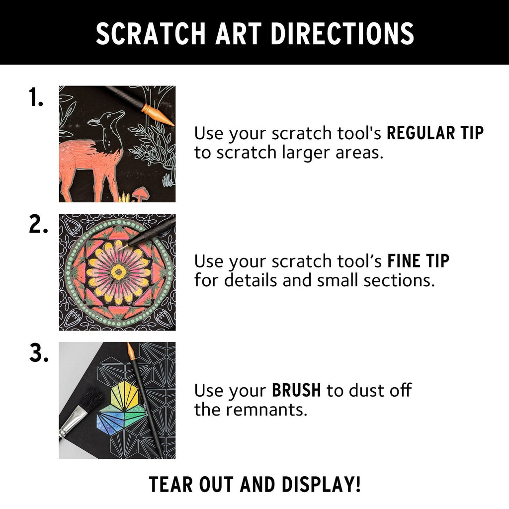 Brea Reese Scratch Art Paper Pad - Nature 12 Designs