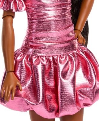 Barbie Deluxe Style Fashion Doll - High Ponytail in Metallic Coral Dress
