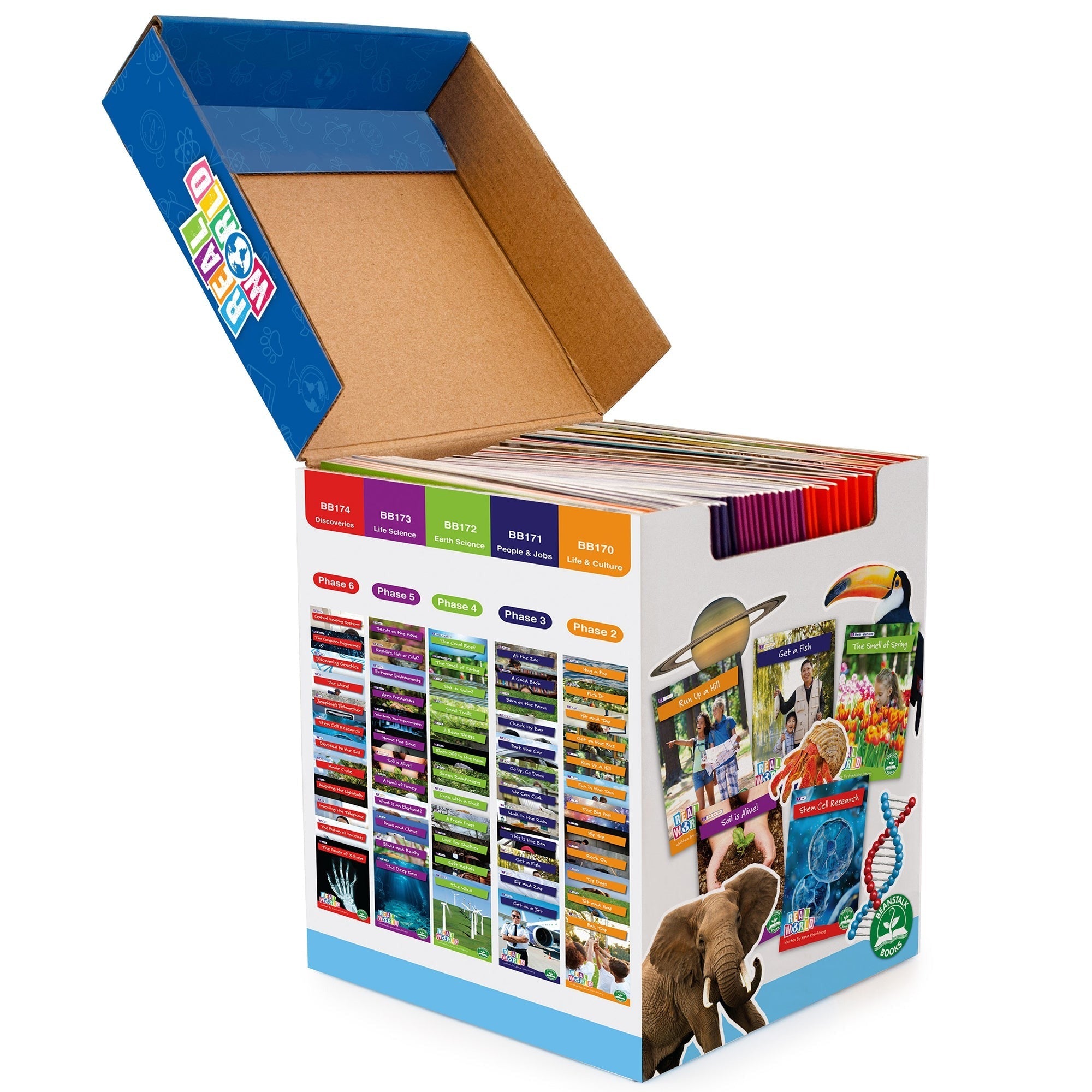 Junior Learning: Real World - Phases 2-6, 60-Book Non-Fiction Hi-Lo Decodables Set