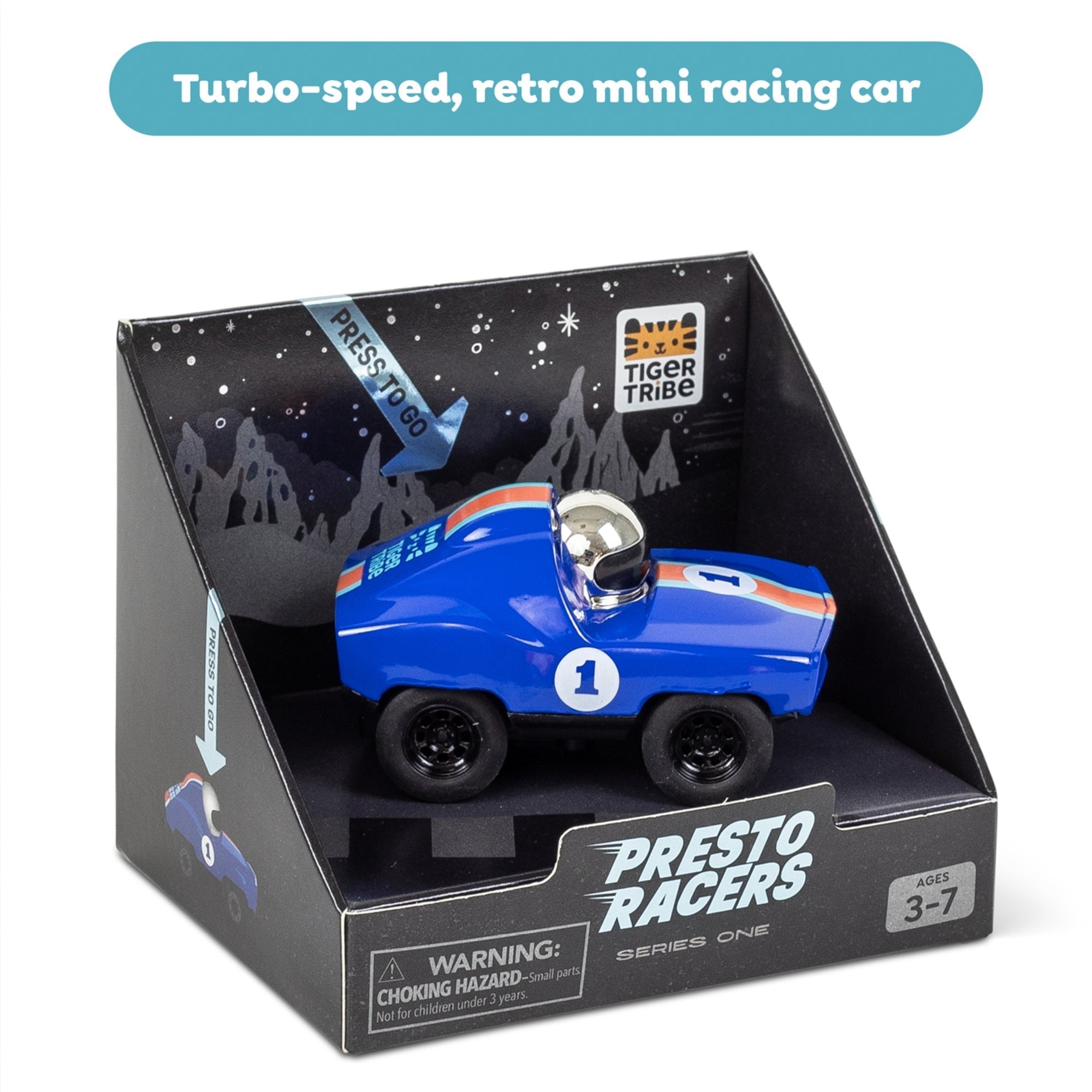Tiger Tribe Presto Racers Jet Die-Cast Metal Car With Press-Down Turbo Mechanism