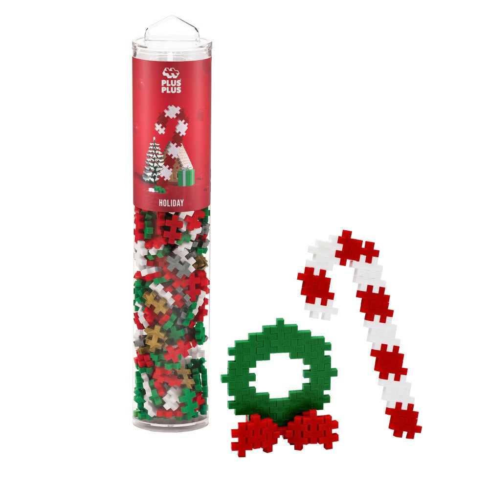 Plus-Plus Open Play Tube - Festive 240-Piece Building Set, Ages 5+