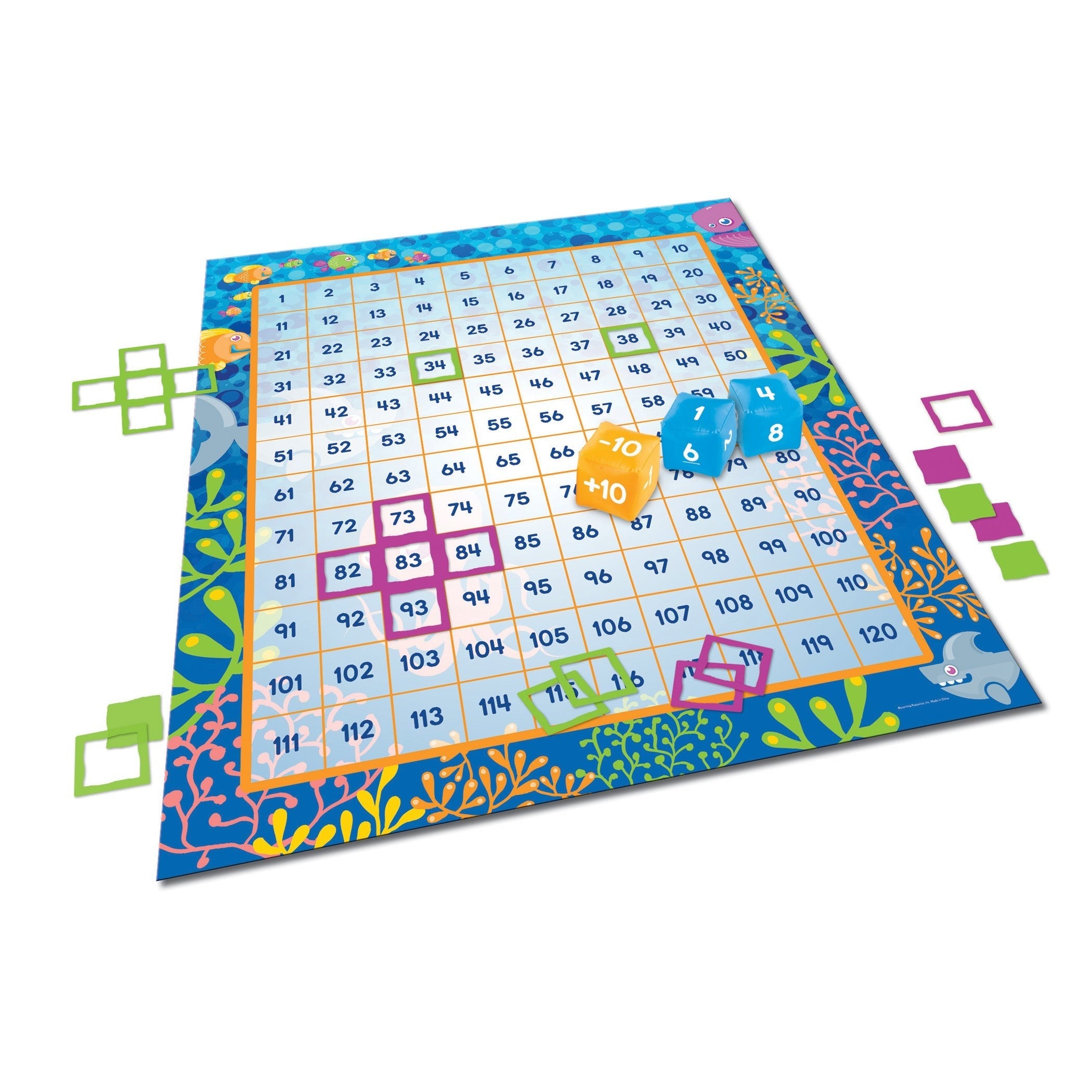 Learning Resources Make a Splash 120 Mat Floor Game - Math Exploration
