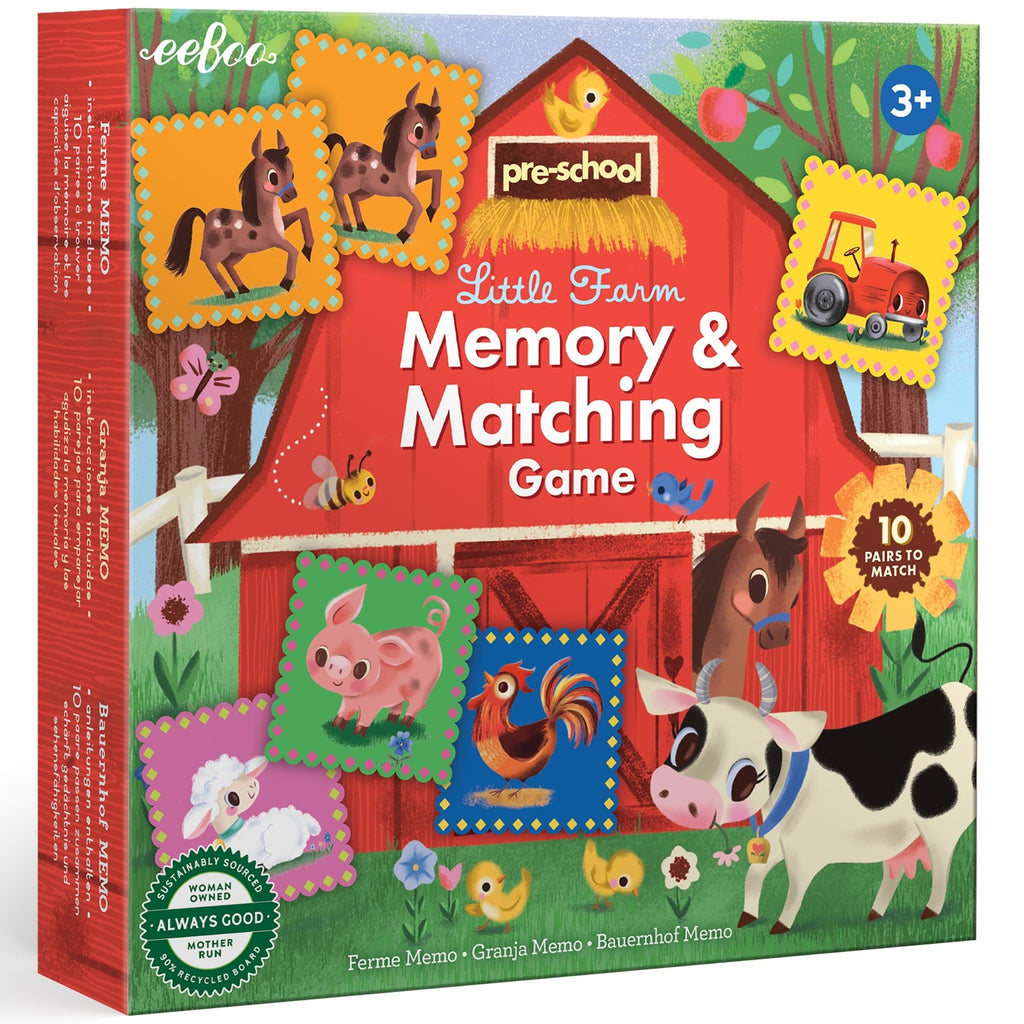 eeBoo Little Farm Memory & Matching Game With 20 Tiles