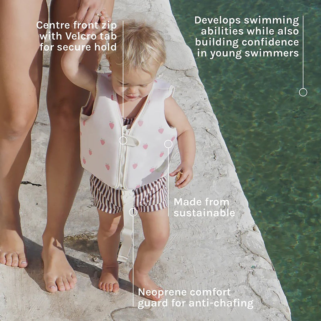 Sunnylife Strawberry Swim Vest With Anti-Rise Safety Strap