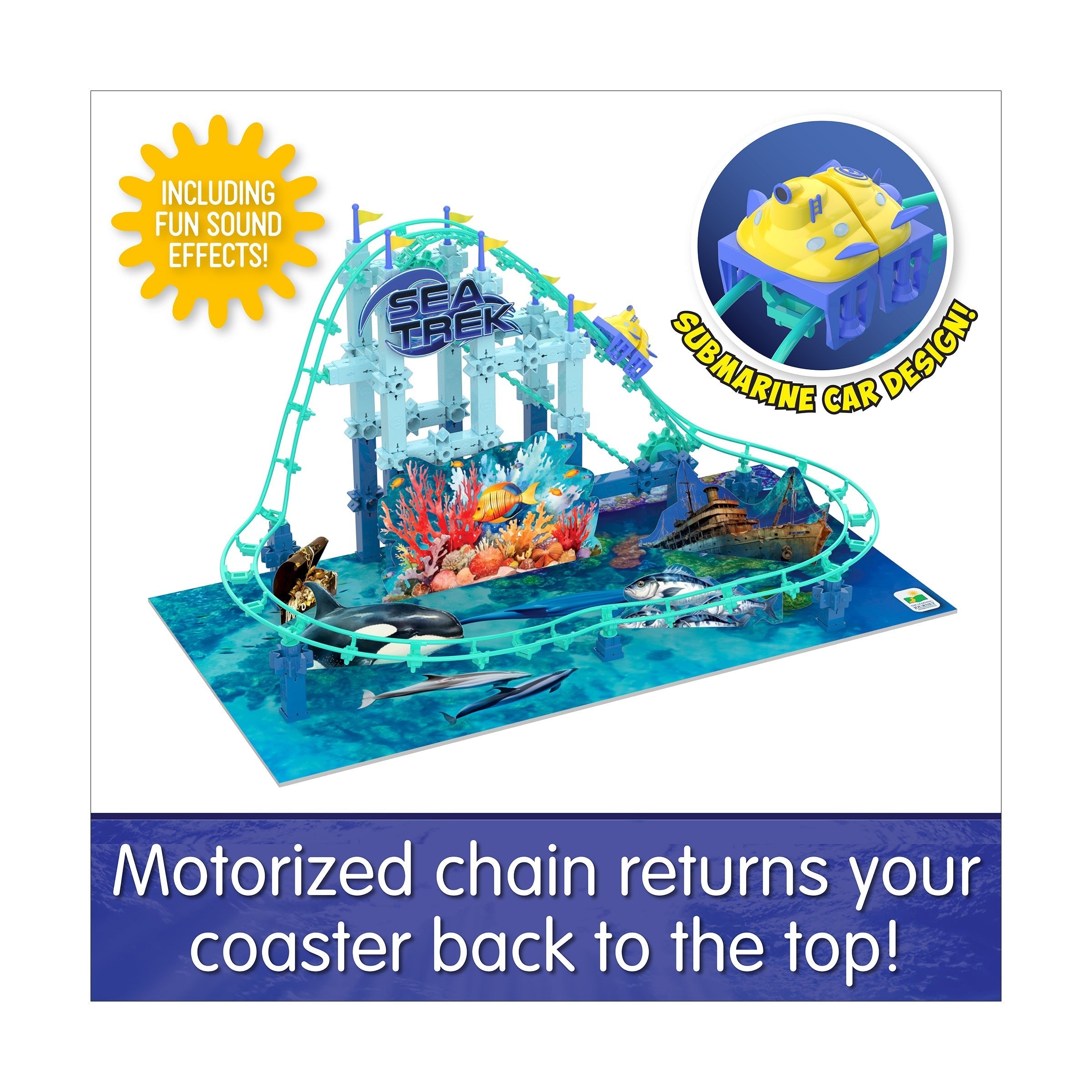 Techno Trax Sea Trek Roller Coaster Building Kit - 150+ Pieces