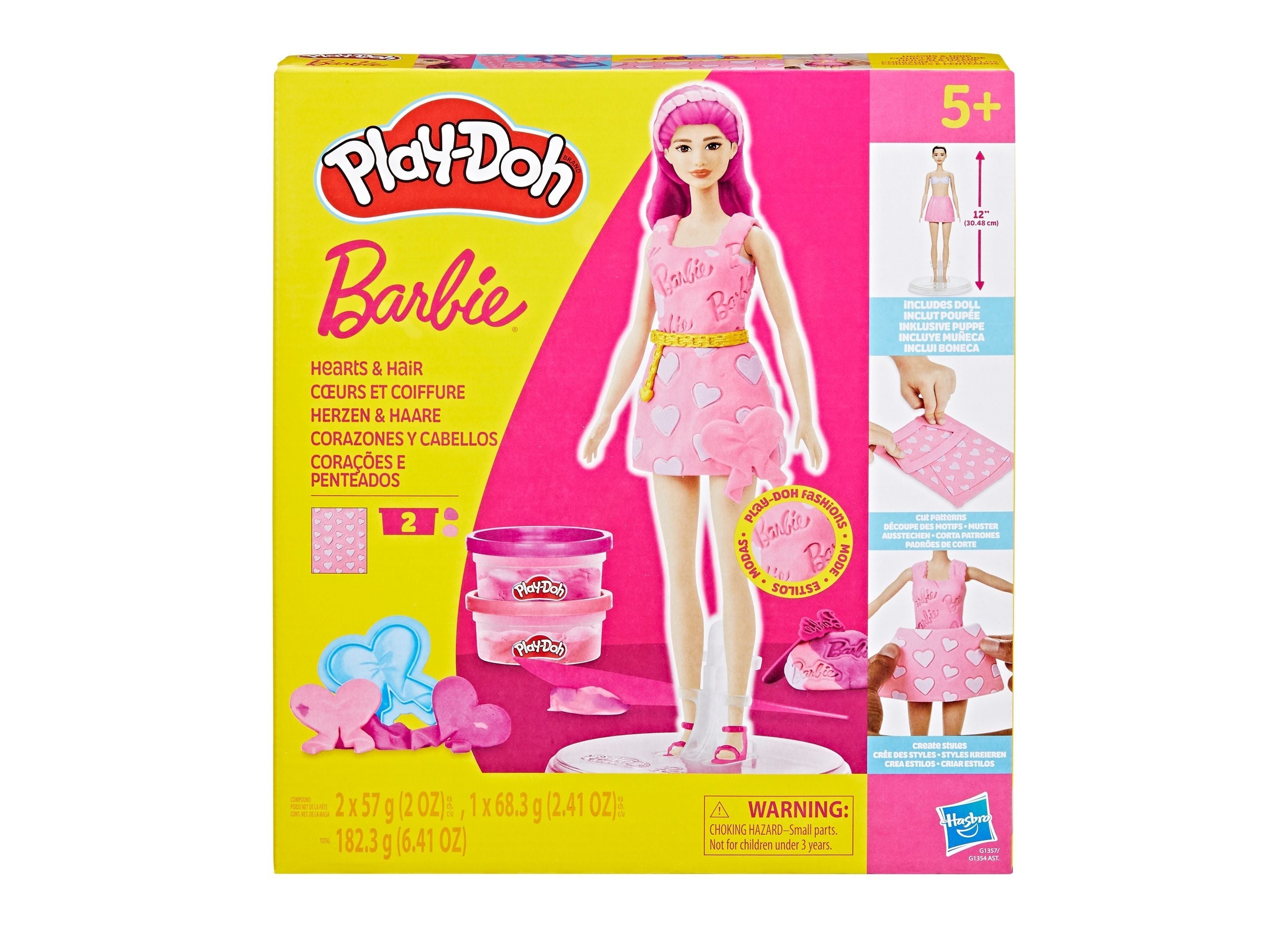 Play-Doh Barbie Hearts and Hair Set - Styling and Fashion Creation Kit