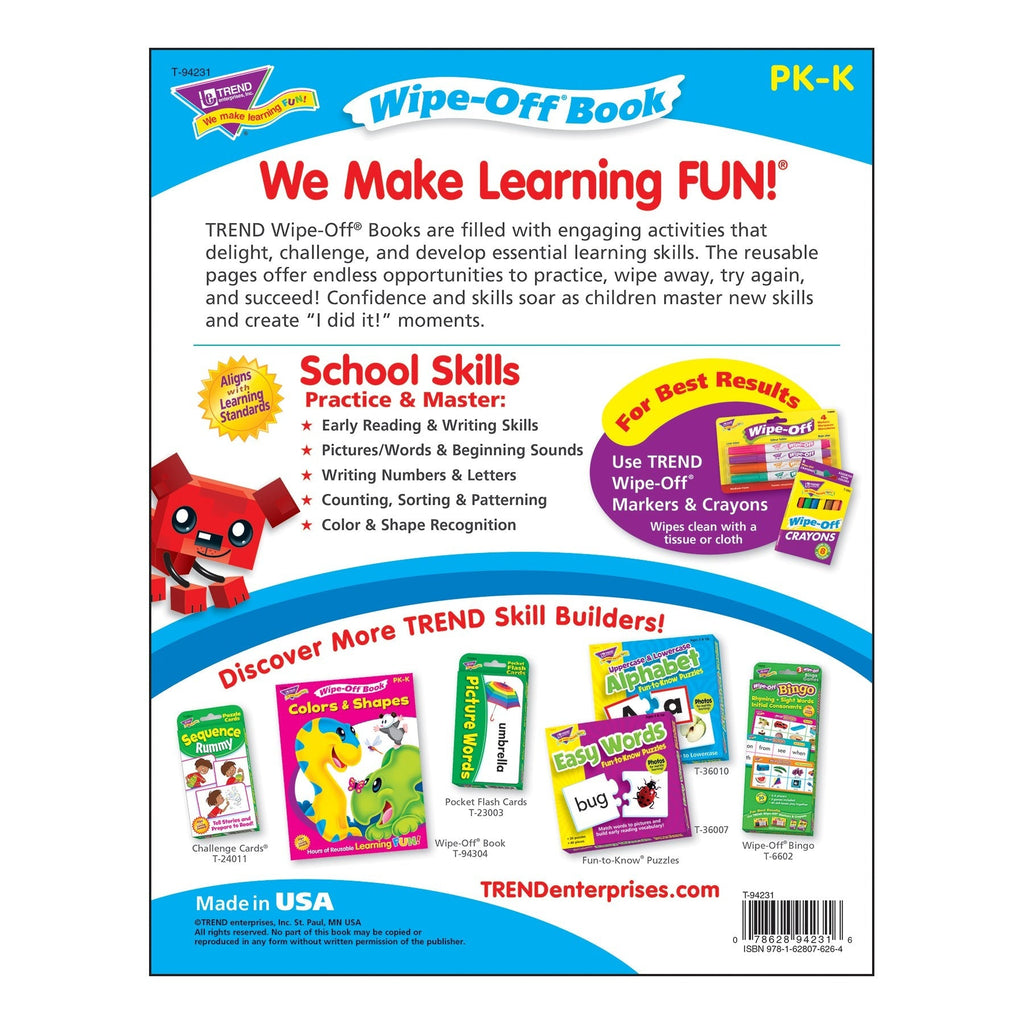 TREND School Skills Wipe-Off Book - BlockStars! Collection - 3-Pack