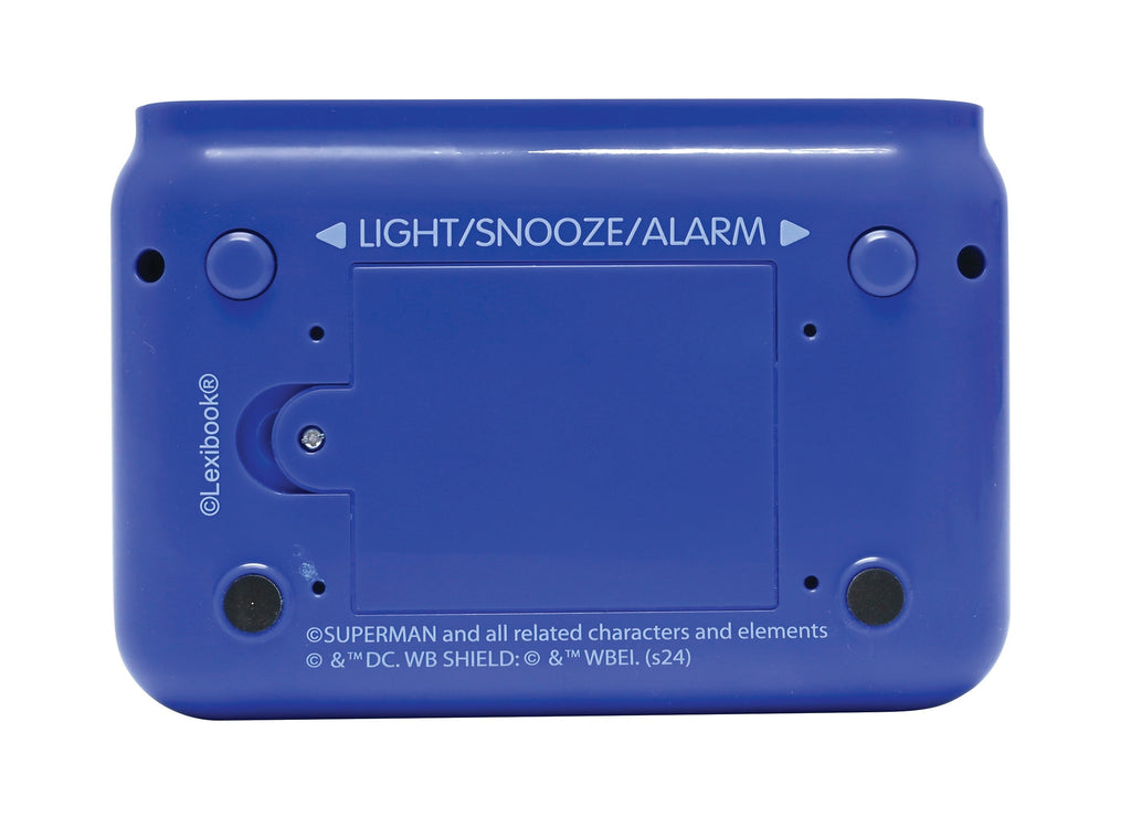 Superman-Themed Night Light and Sound Alarm Clock - Blue