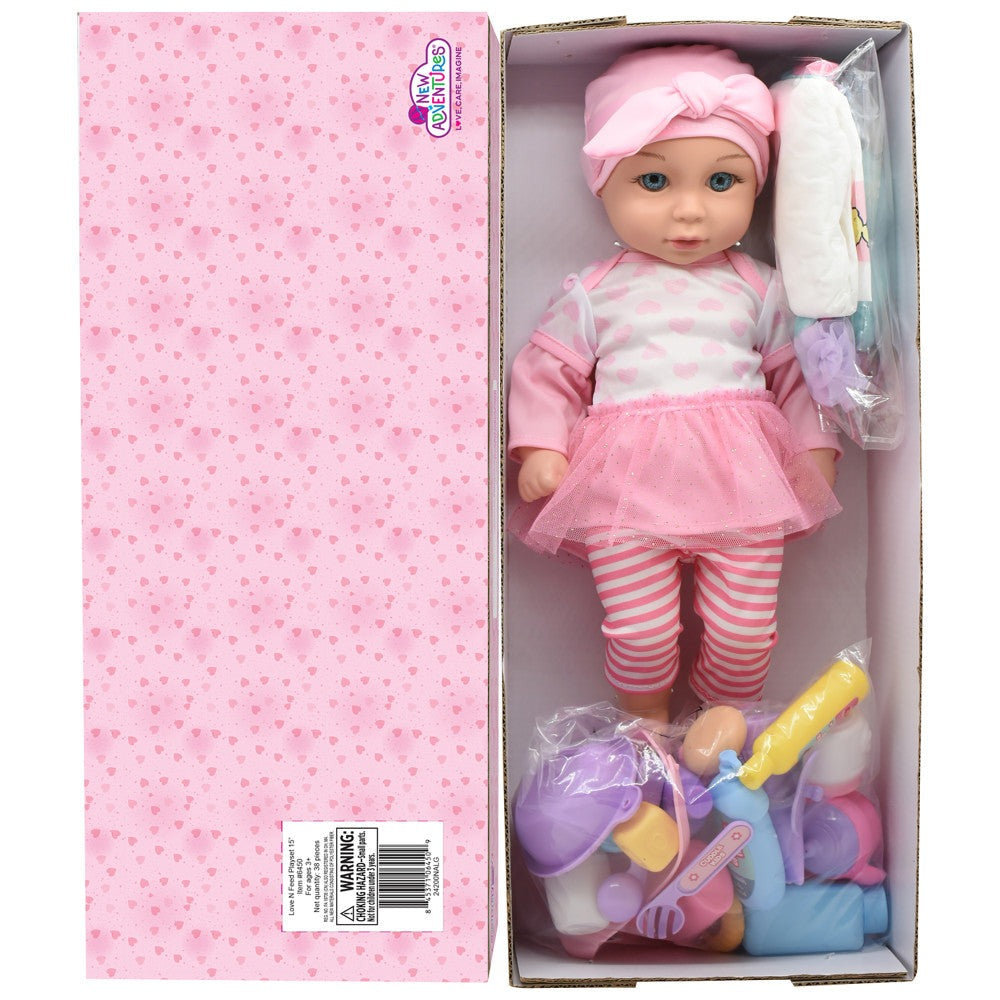 Cuddle Kids 15-inch - Pink Tutu Love N' Feed Playset