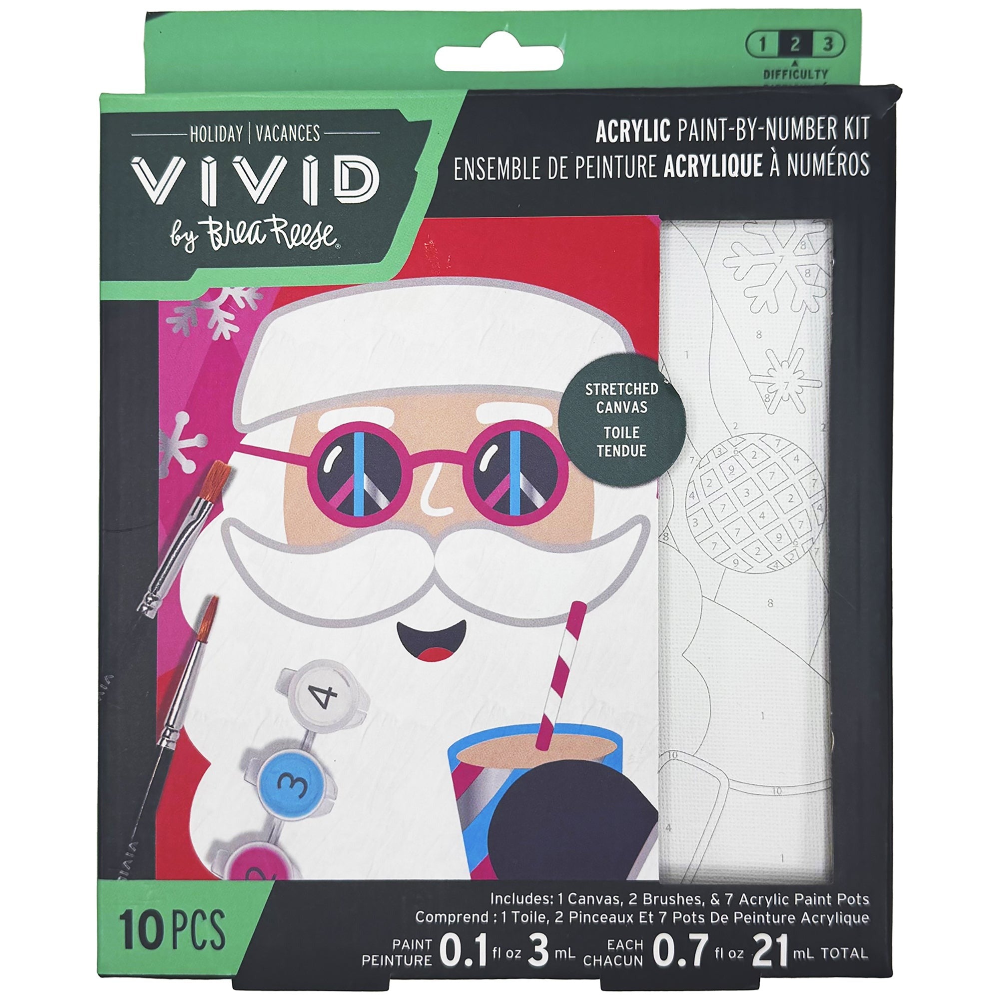 Vivid By Brea Reese Groovy Santa Acrylic Paint-By-Number Kit