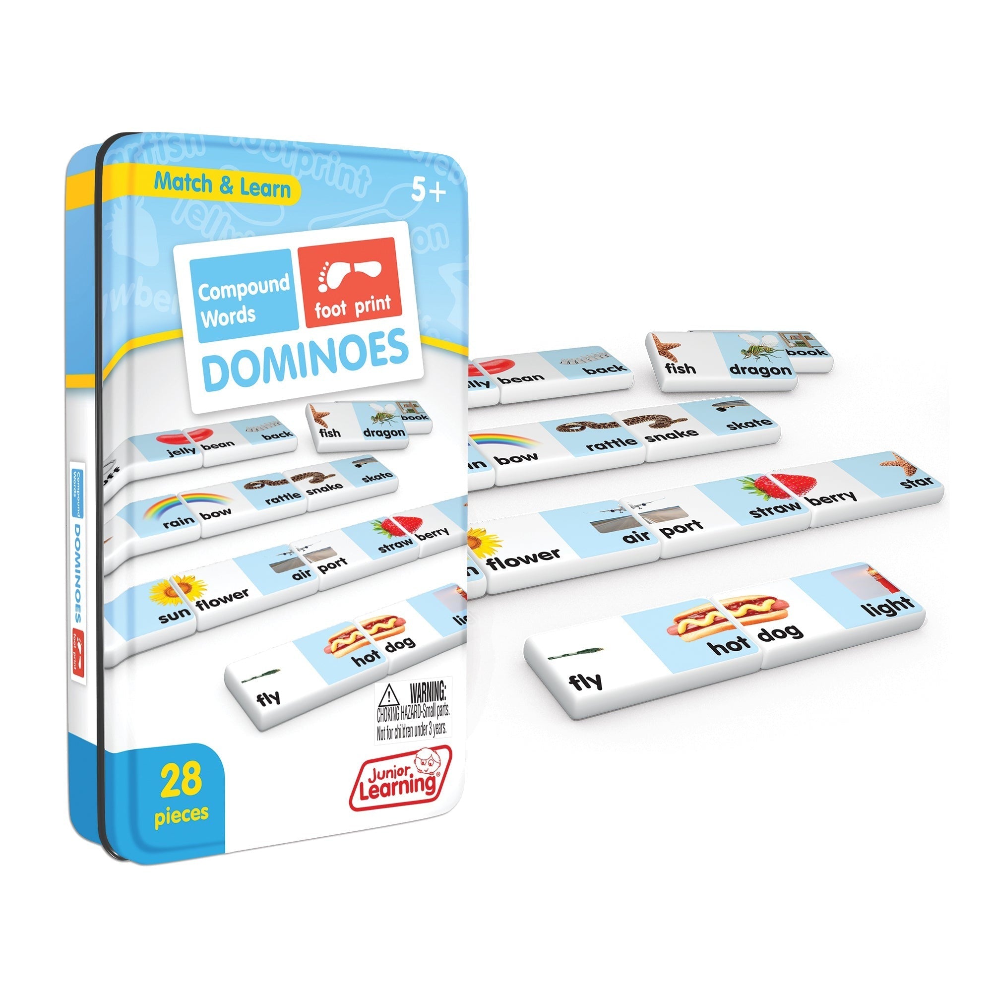 Junior Learning Compound Words Match & Learn Dominoes - Educational Toy - Set of 2
