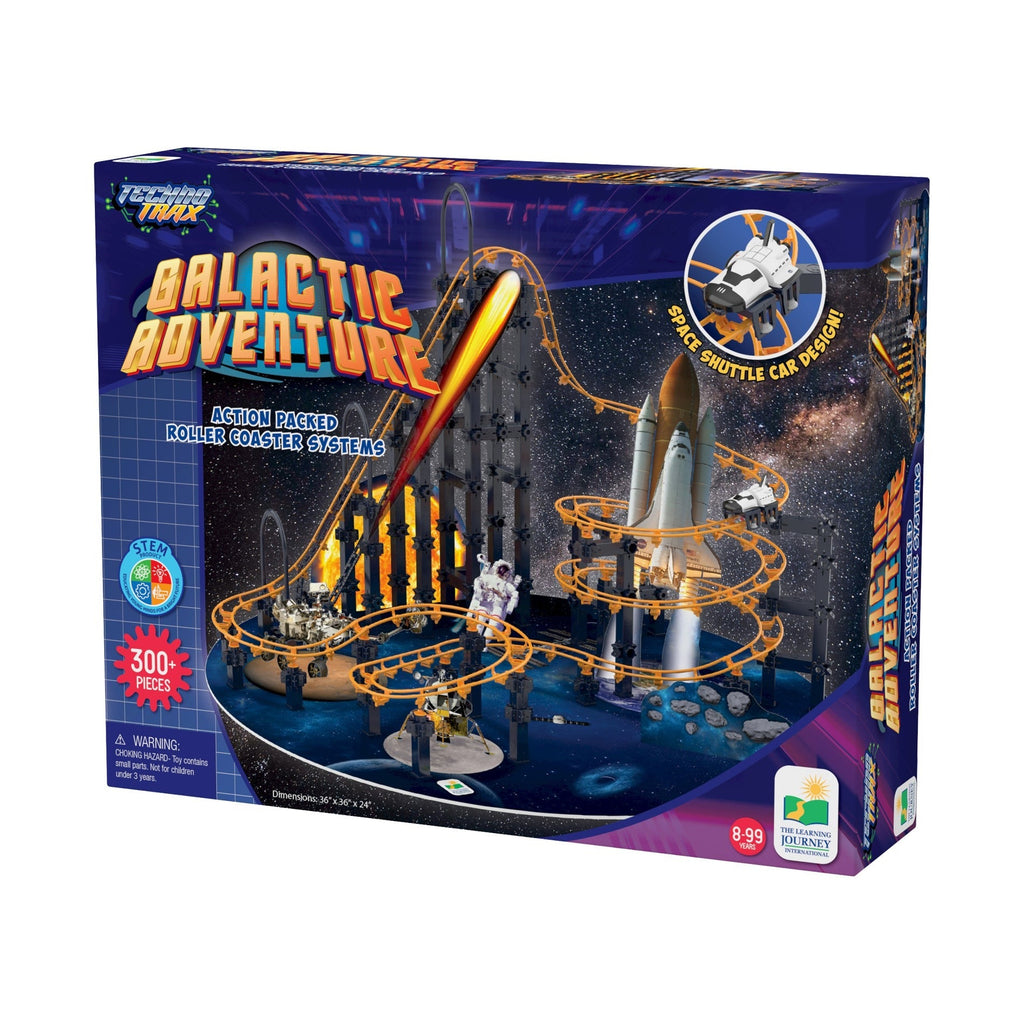 Techno Trax Galactic Adventure 300-Piece Motorized Roller Coaster Building Set