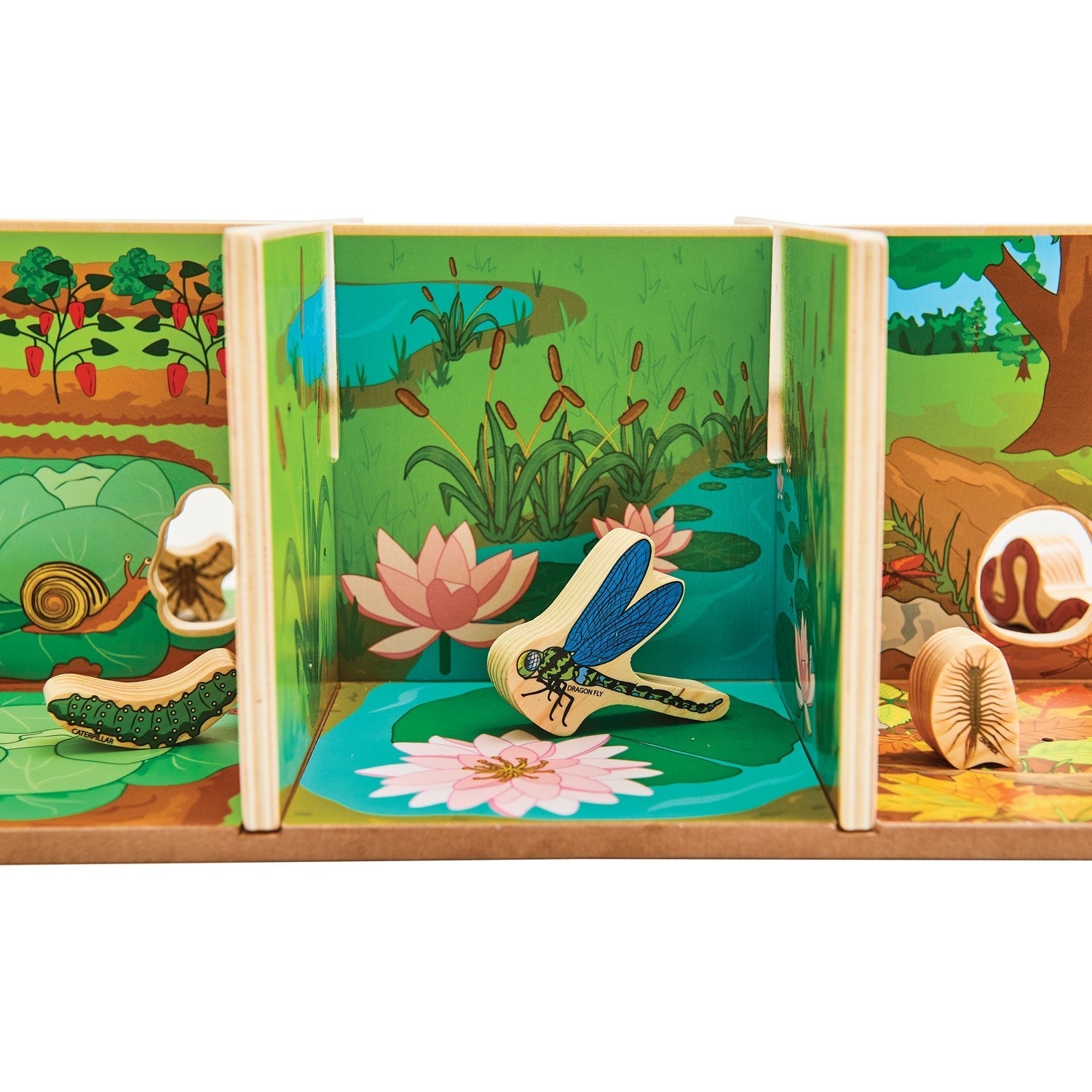 The Freckled Frog Minibeast Adventure Playset - Colorful Bug Blocks and Habitats - 15 Pieces