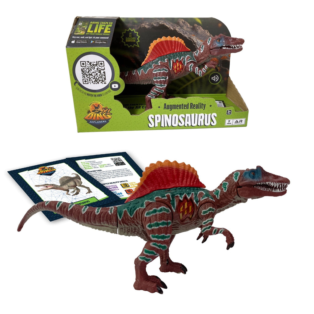 Dino Explorers: AR Dinosaur XL & Brick Combo - 10" Spinosaurus Sound Figure
