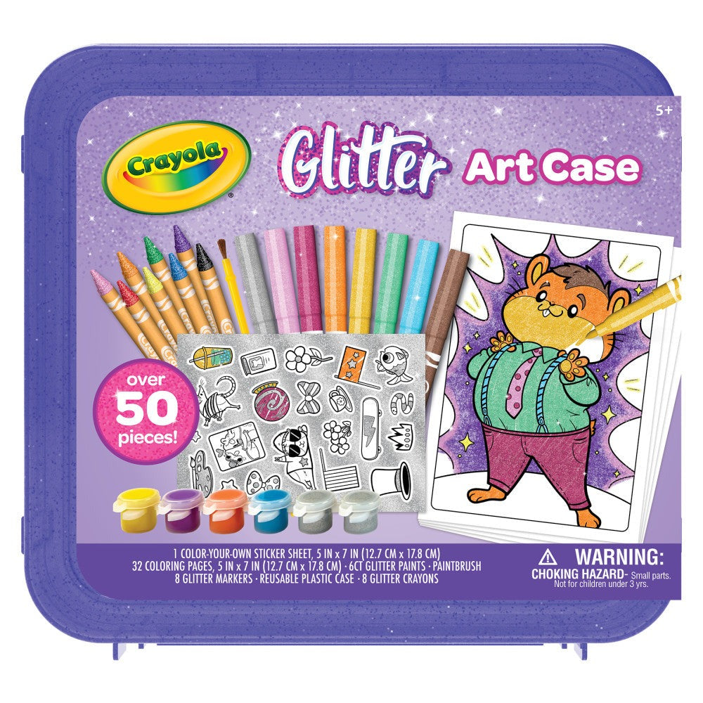 Crayola Sparkling Glitter Art Case - Portable Set with Paints, Markers & Crayons