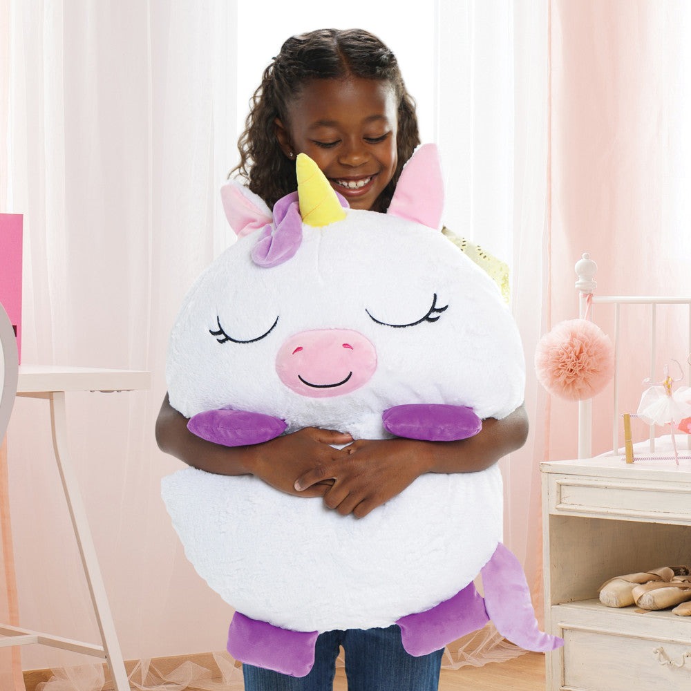 Happy Nappers White Unicorn 54 inch Pillow & Sleepy Sack - Kids 3+