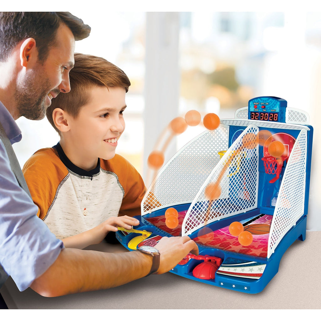 Retro Arcade Electronic Basketball 2-Player Tabletop Game With LED Scoreboard
