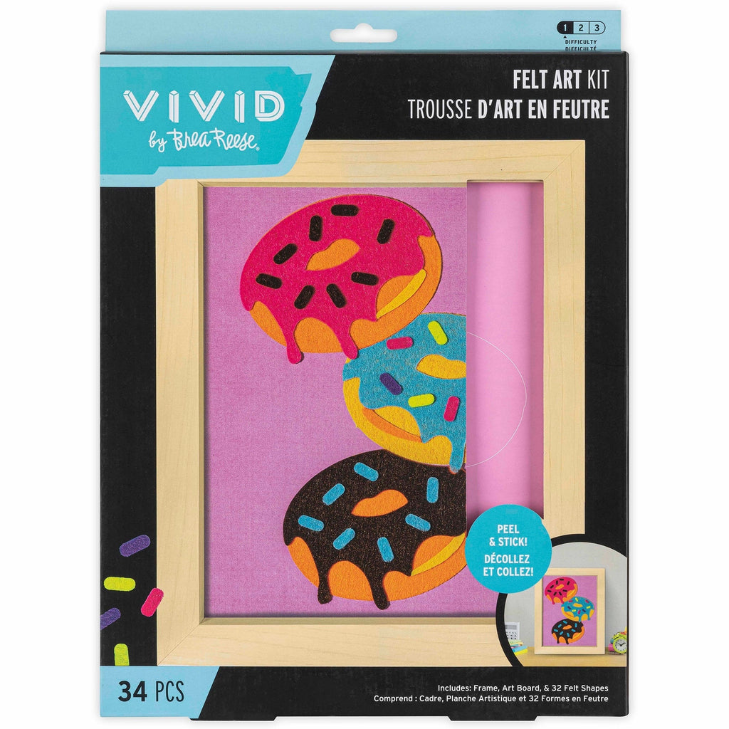 Felt Art Sweet Donuts Peel And Stick Craft Kit With 32 Pieces
