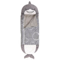 Happy Nappers Large 66 inch Grey Shark Pillow & Sleepy Sack - Kids 7+