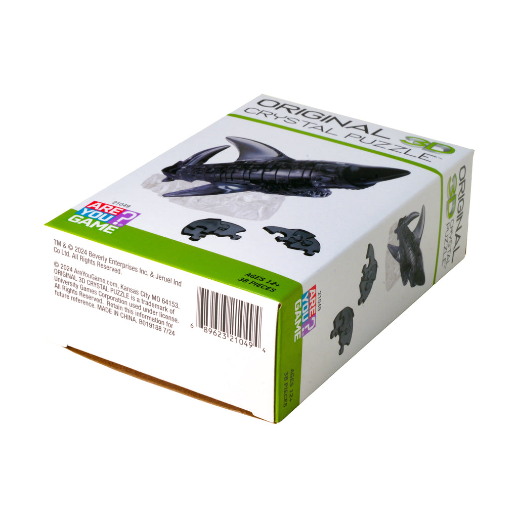 Majestic Black Shark 3D Crystal Puzzle - 38 Piece Set