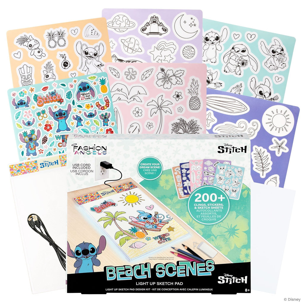 Fashion Angels Disney Stitch Light-Up Sketch Pad With Reusable Clings