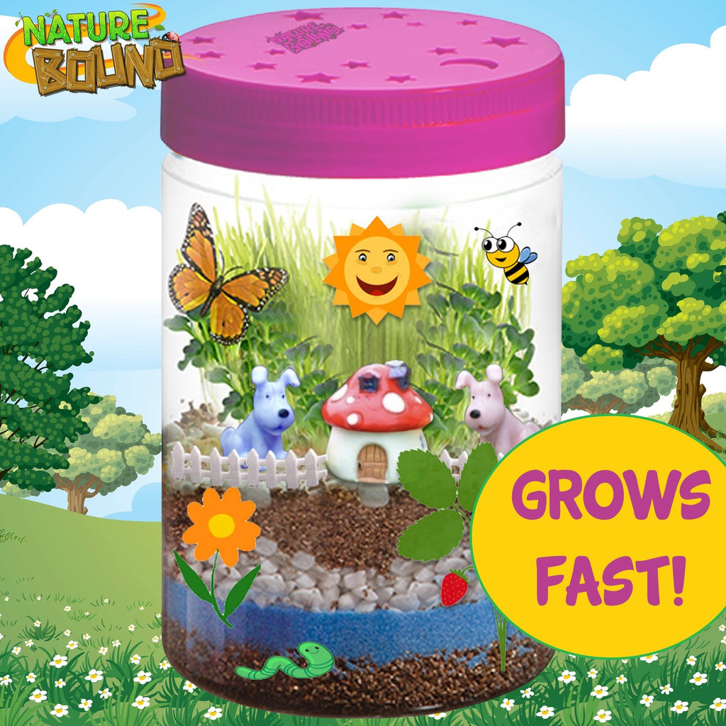 Nature Bound Light-Up Terrarium Kit – Pink Mini Garden Jar with LED for Kids 5+