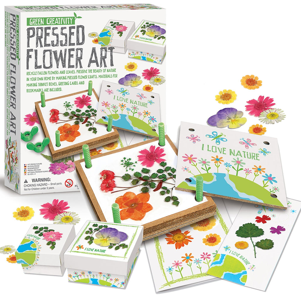 4M Green Creativity Pressed Flower Art Kit With 4-Inch Press