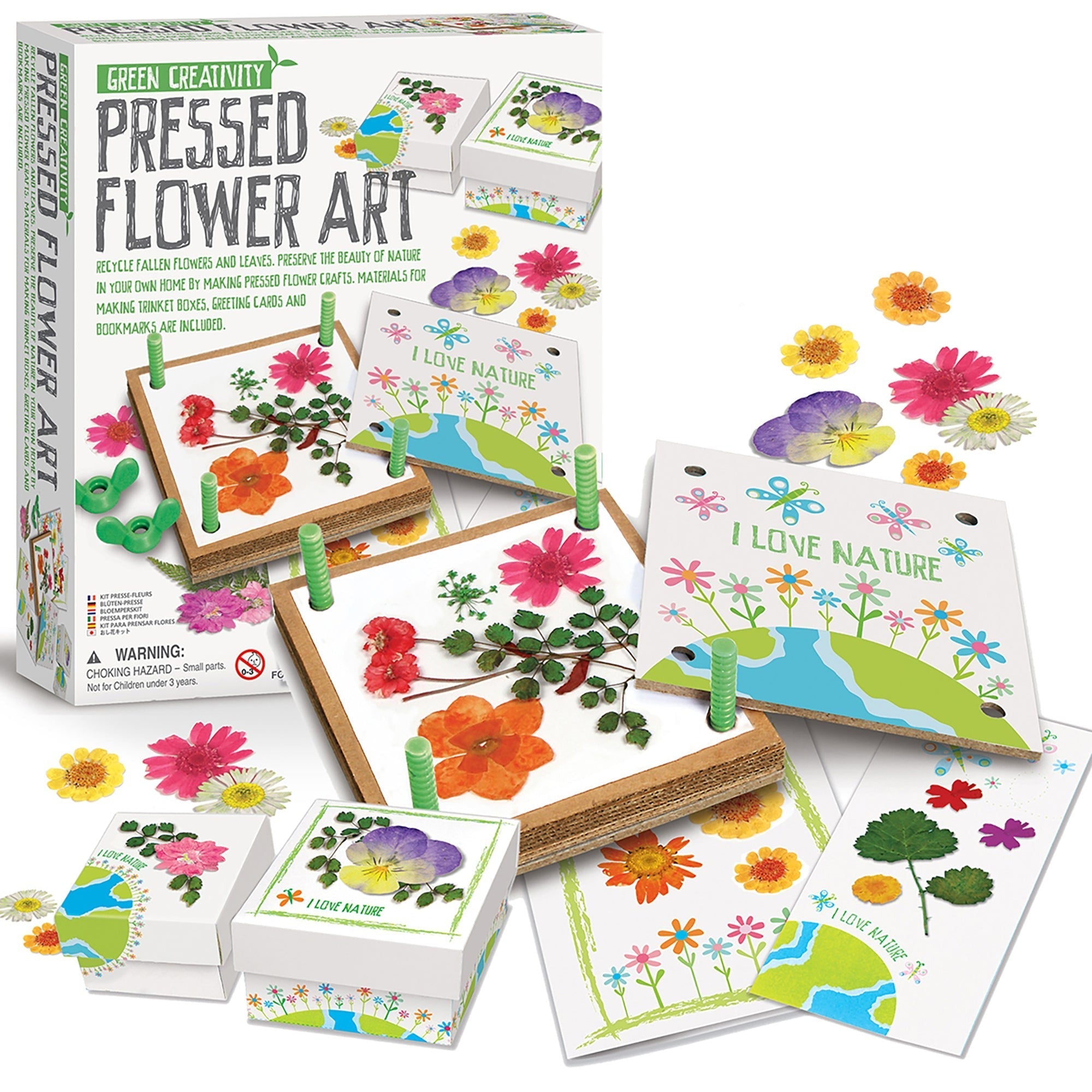 4M Green Creativity Pressed Flower Art Kit With 4-Inch Press