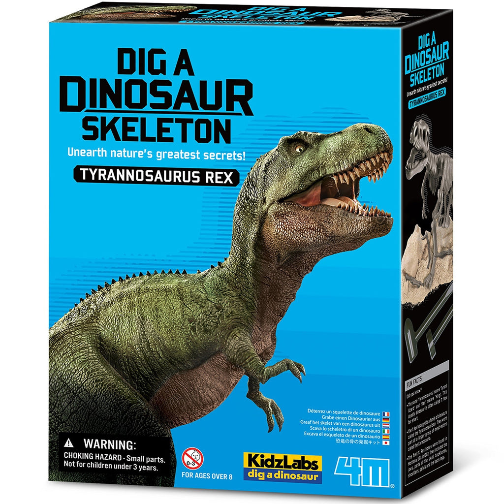 4M KidzLabs Dig A Dinosaur Skeleton T-Rex Excavation Kit With Display Stand