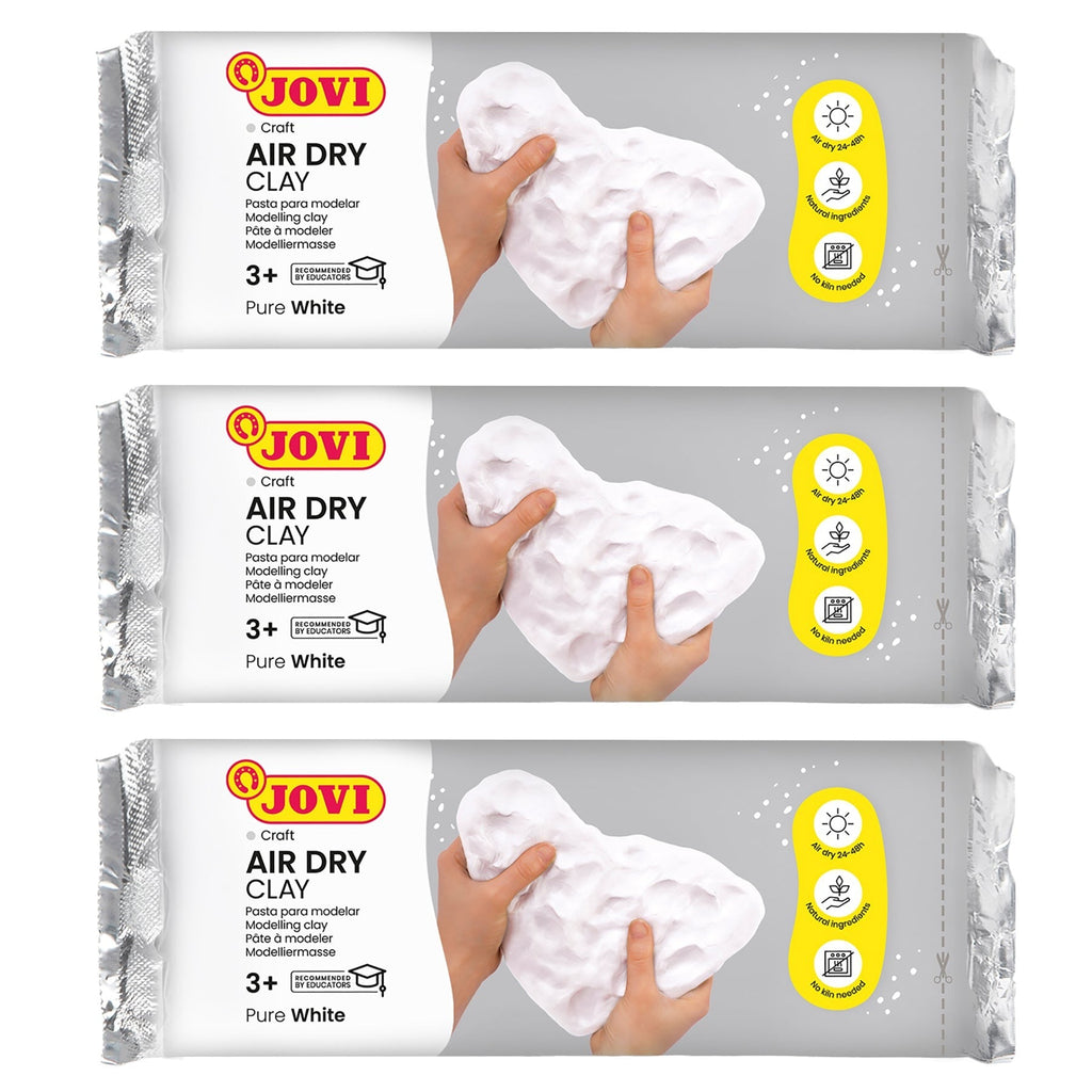 JOVI Natural Air Dry Clay Set - White, 1.1lb Each, Pack of 3