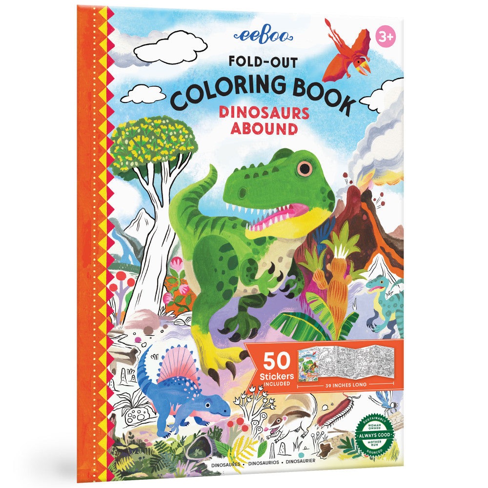 eeBoo Dinosaurs Abound Giant Coloring Adventure - Ages 3+