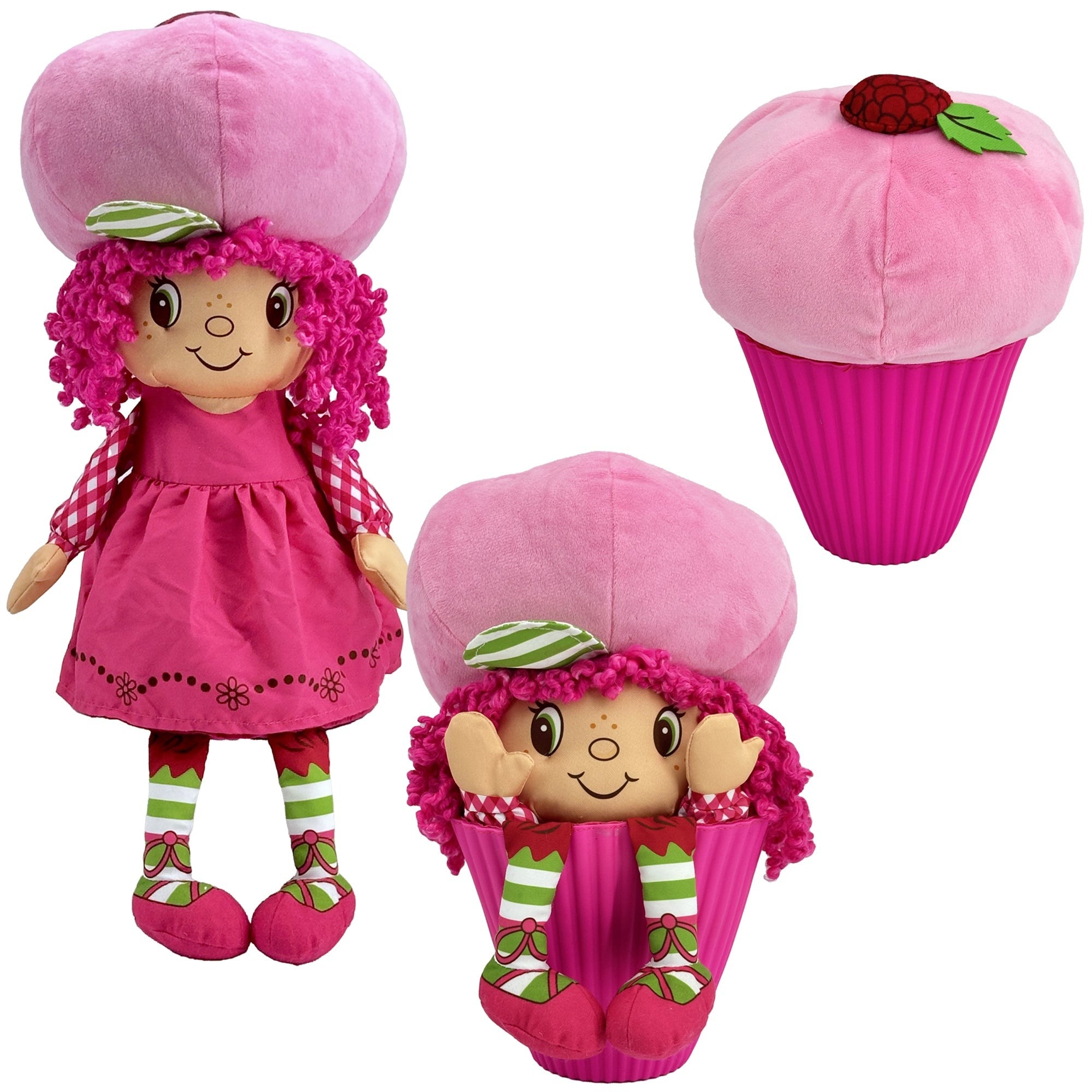 Strawberry Shortcake Pop 'n' Flip Raspberry Torte 15-Inch 2-In-1 Plush Doll