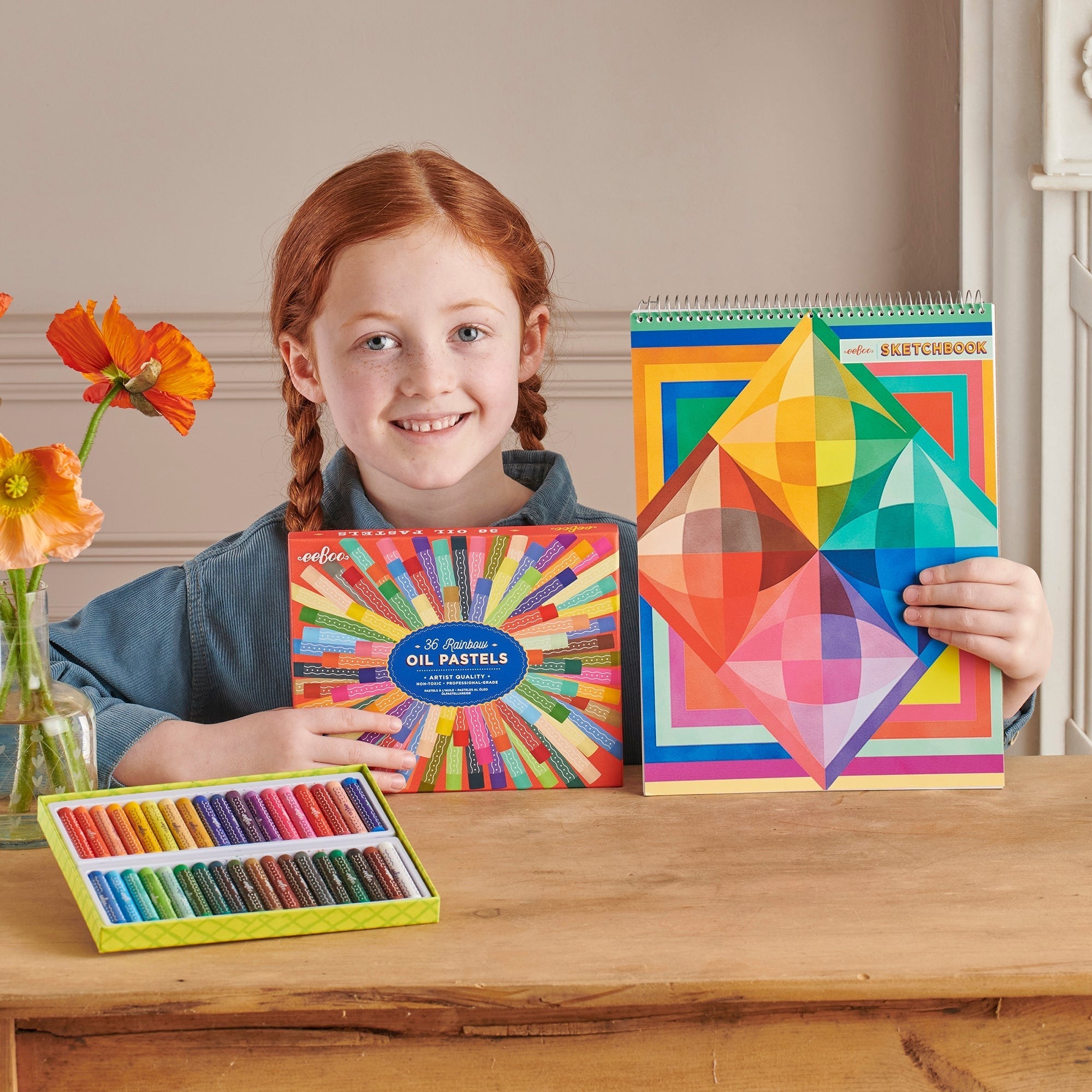eeBoo Rainbow Colors Sketchbook - Spiral Bound Drawing Pad