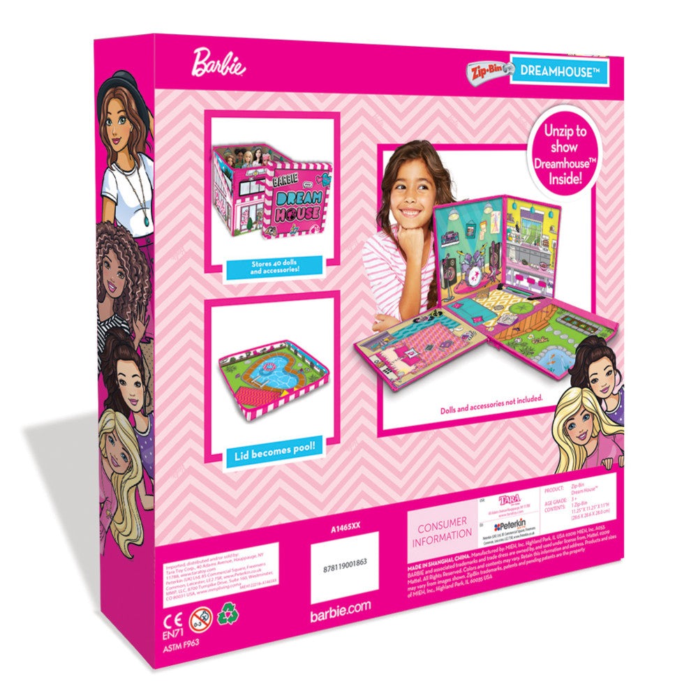 Tara Toy Barbie ZipBin Dreamhouse Playset and Storage Box