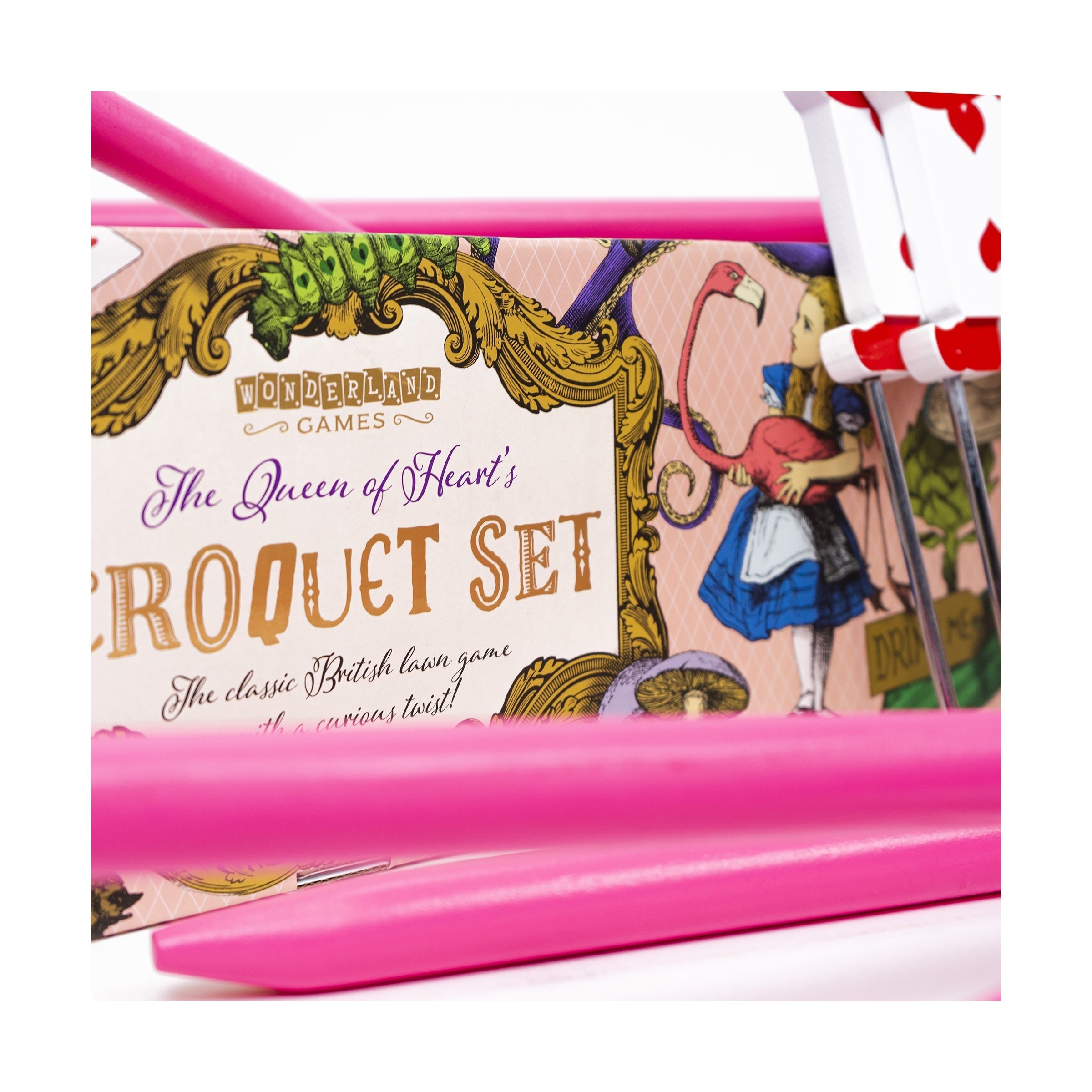 Wonderland Games Queen Of Hearts Croquet Set With Flamingo Mallets
