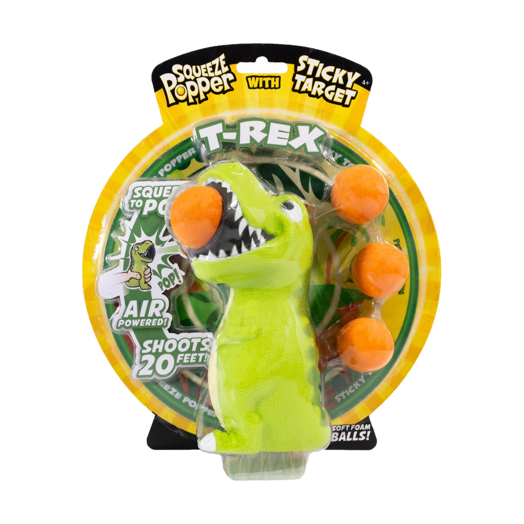 Jurassic Jolt T-Rex Squeeze Popper with Sticky Target